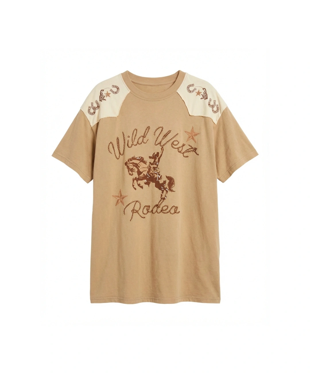 Abito T-Shirt Western Oversize Wild West Rodeo in Cotone Vintage 4