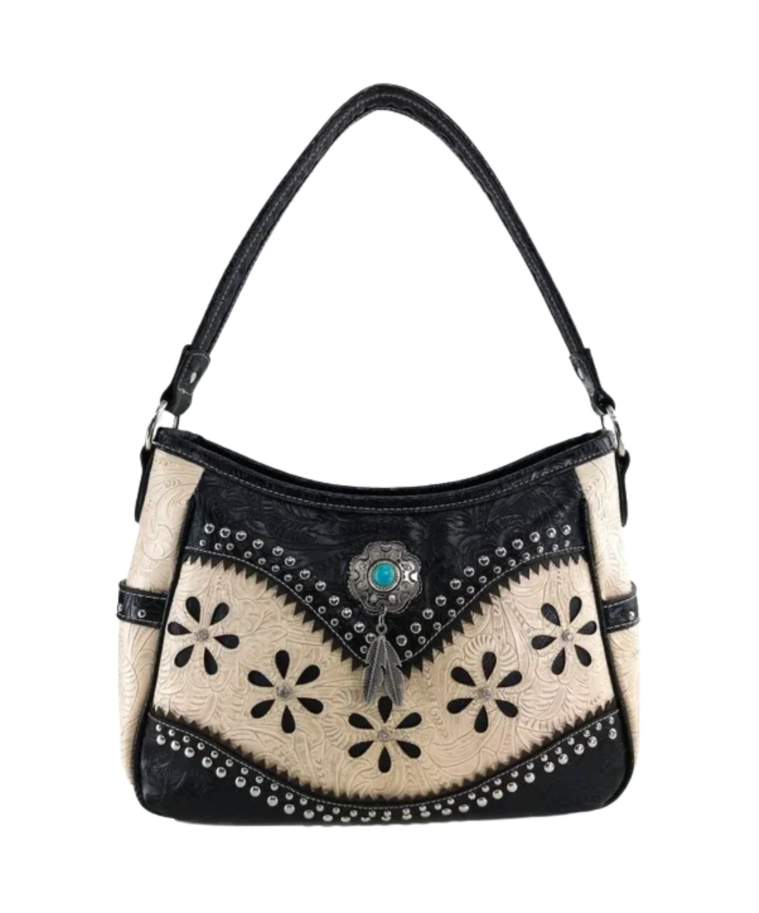 Borsa Hobo Bessie Turchese Concho Feather 0