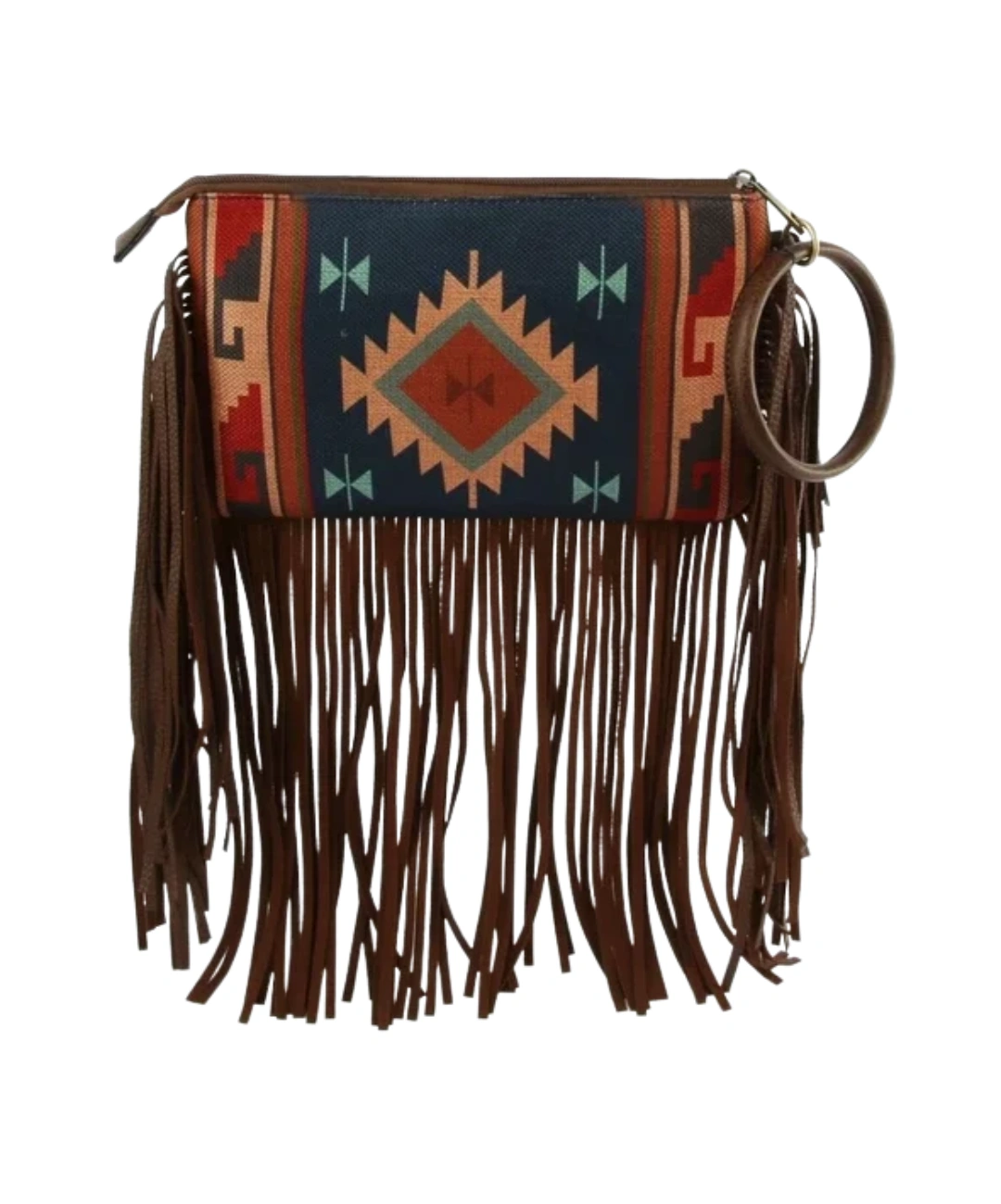 Borsetta da donna con cinturino in nappa, con motivi stile Aztec 1