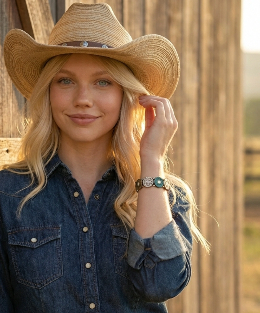 Bracciale Western a Tre Toni con Bossoli Shotgun e Cristalli 3