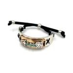 Bracciale western in corda con freccia nativa in pietra turchese 0