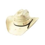 Cappello Western in Paglia Stars & Stripes Nash con Marchio Y Yellowstone 0