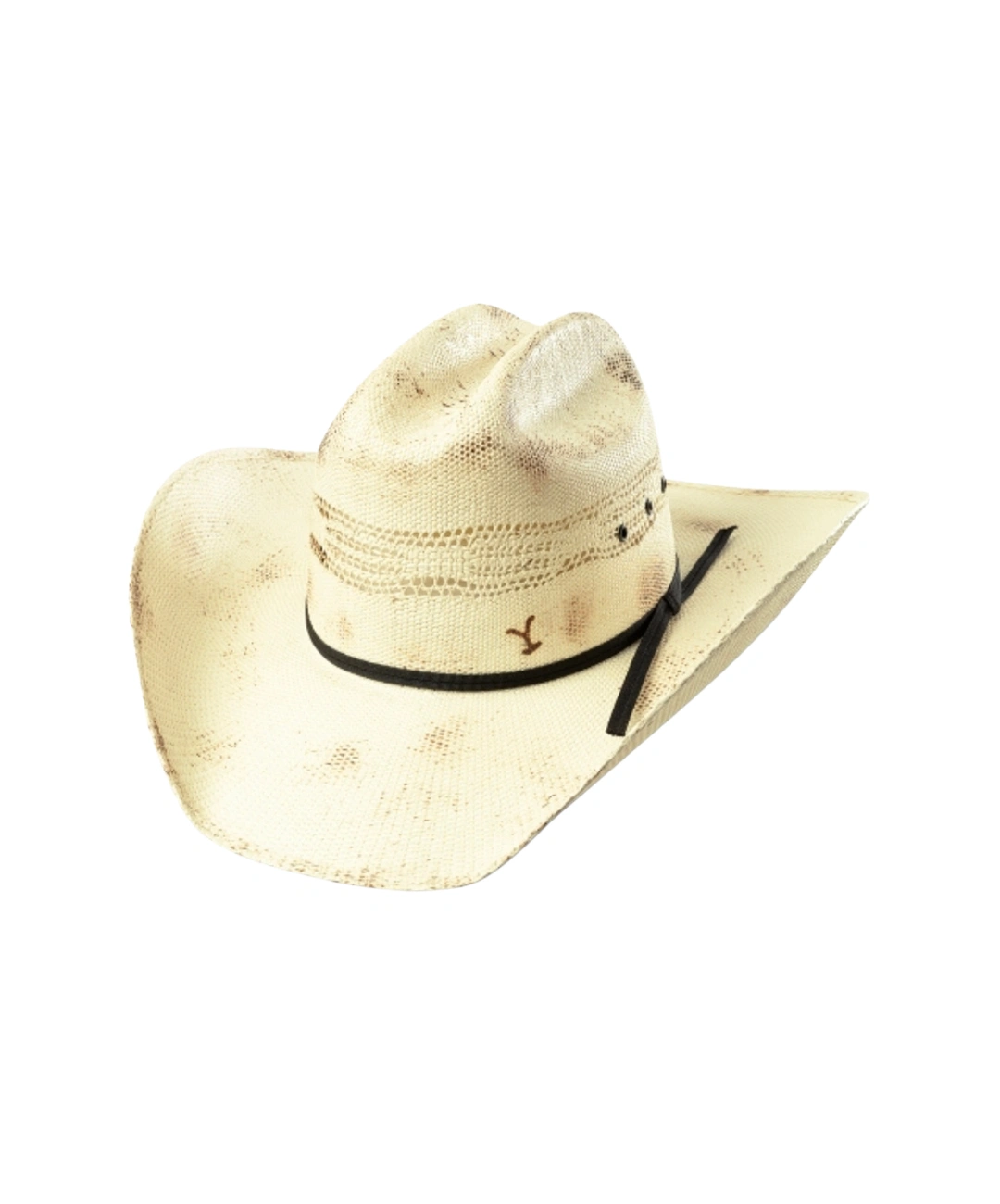 Cappello Western in Paglia Stars & Stripes Nash con Marchio Y Yellowstone 0