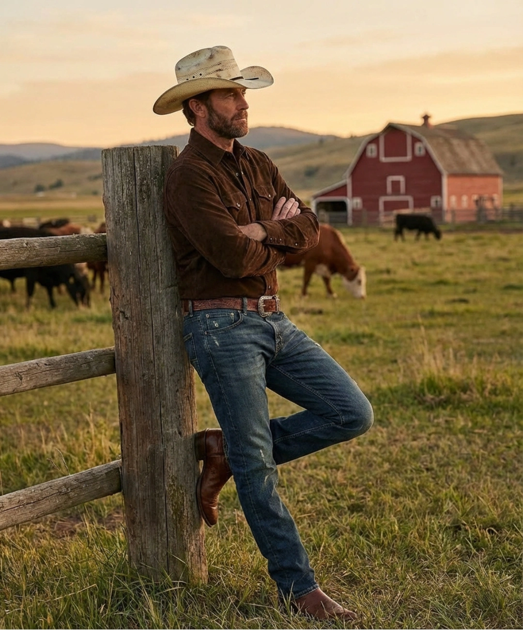 Cappello Western in Paglia Stars & Stripes Nash con Marchio Y Yellowstone 1