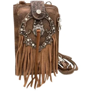 Portafoglio a tracolla per telefono da donna Western Fringe 0