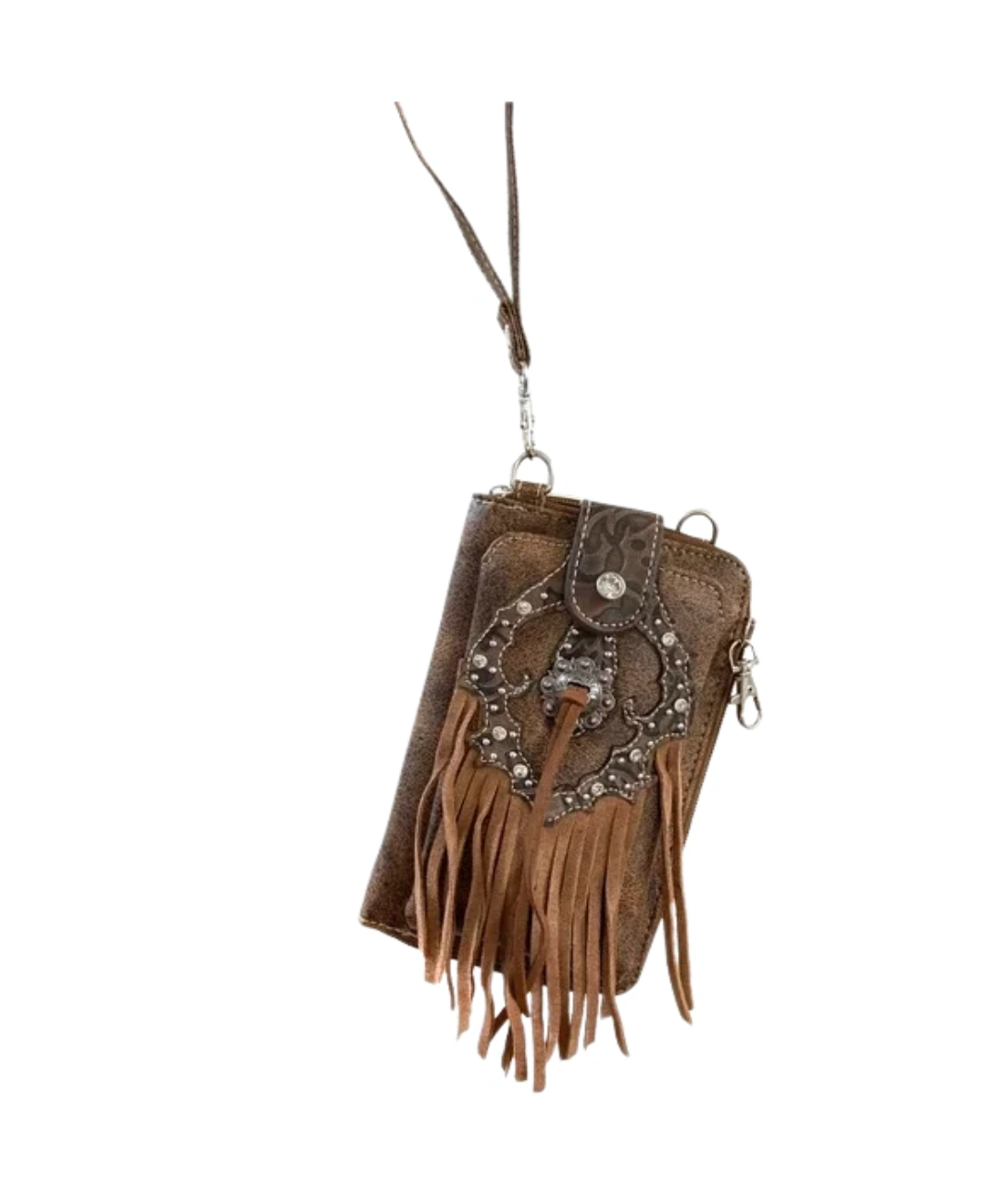Portafoglio a tracolla per telefono da donna Western Fringe 1