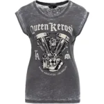 T-shirt KING KEROSIN Riding Association da donna con stampa motore V-Twin 0