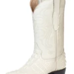 stivale western uomo El Señor de los Cielos pelle effetto caimano color osso